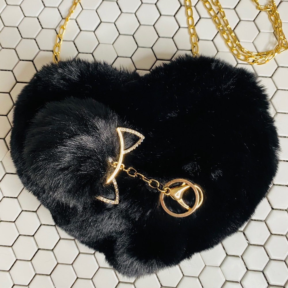 Heart Shaped Fur Crossbody